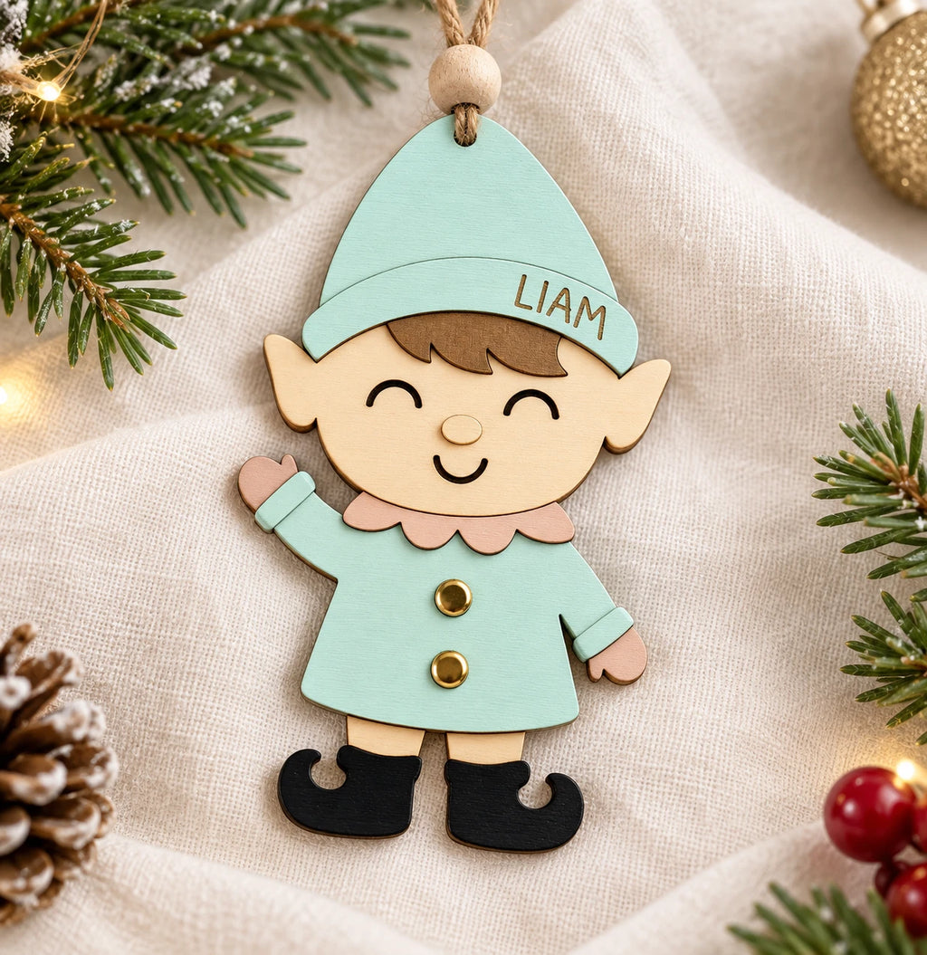 Personalized Elf Ornament 2