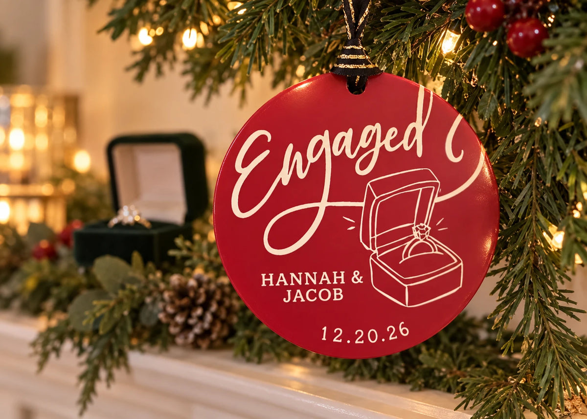 Engaged Ring Box Ornament