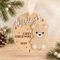 First Christmas Teddy Bear Plaque Ornament