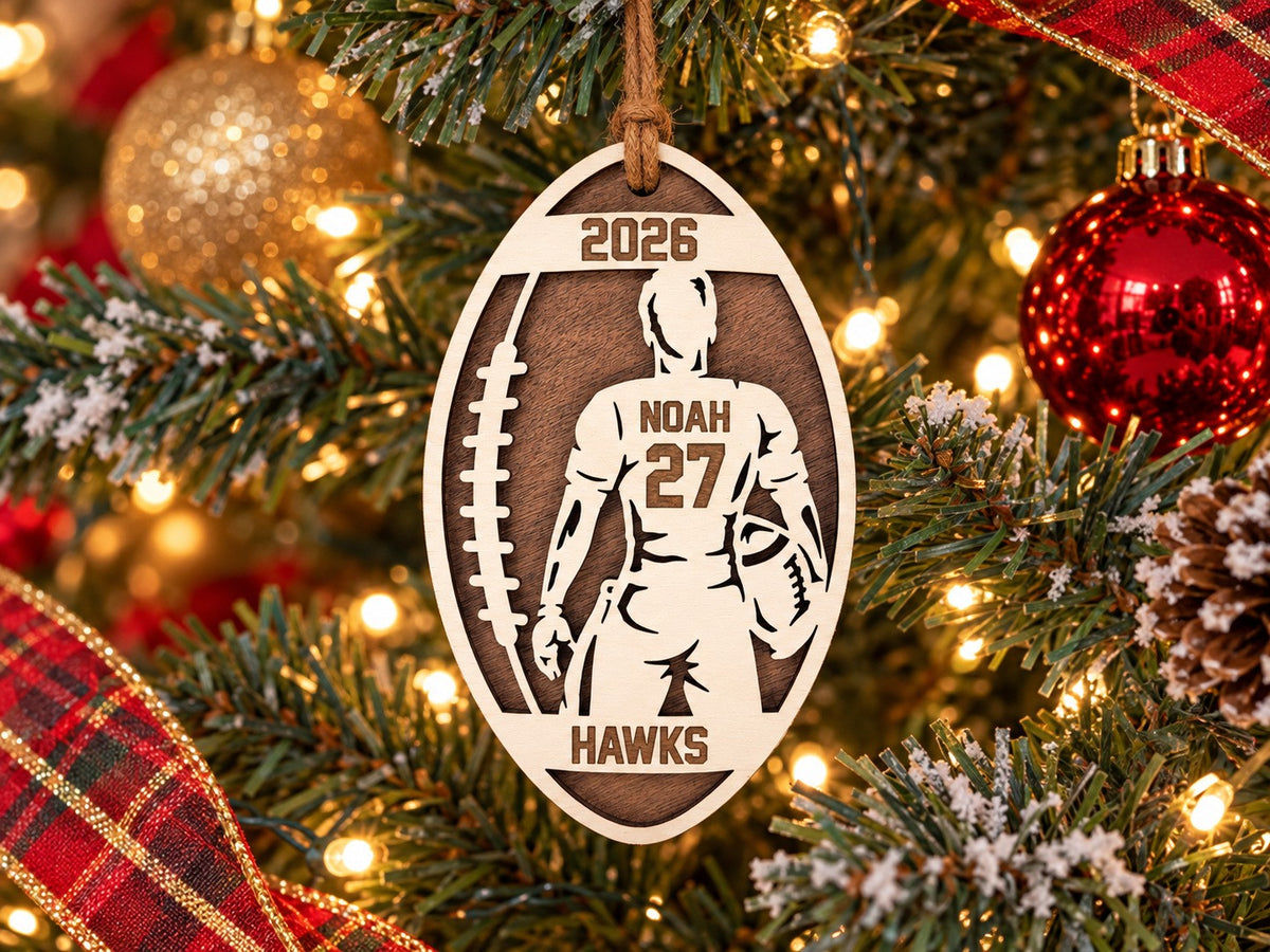 Football Player Oval Ornament, boy