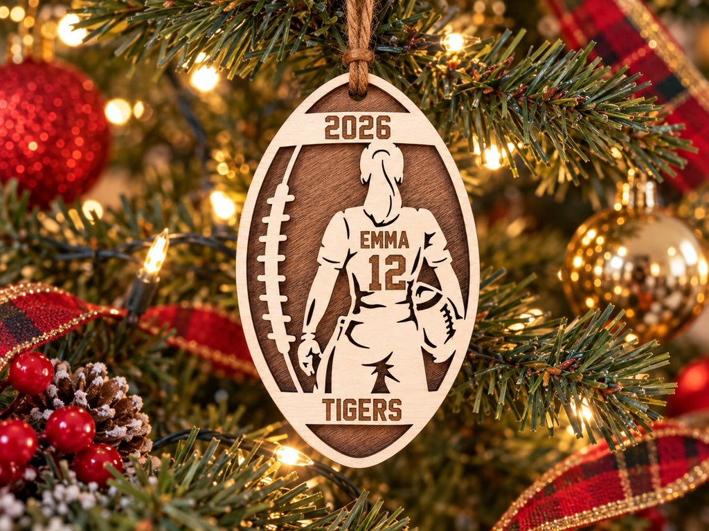 Football Player Oval Ornament, girl