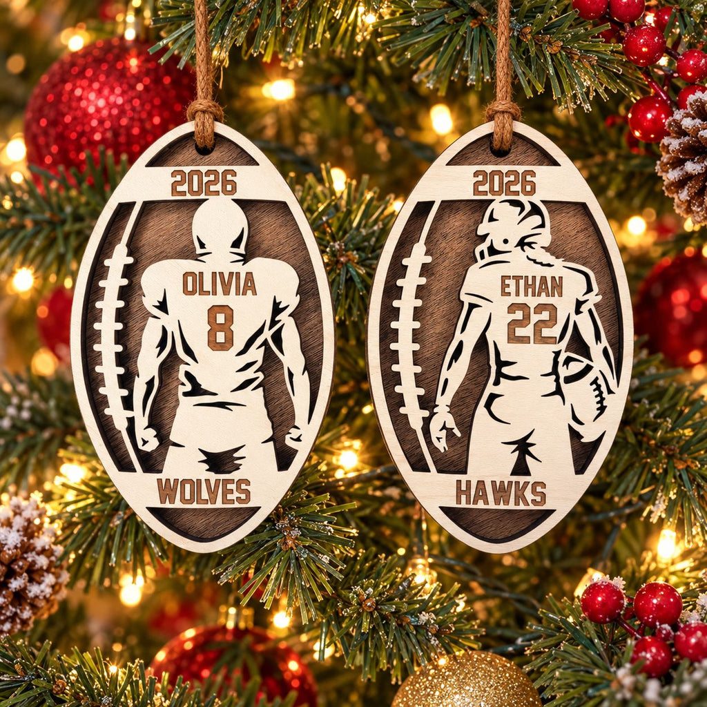 Football Player Oval Ornament