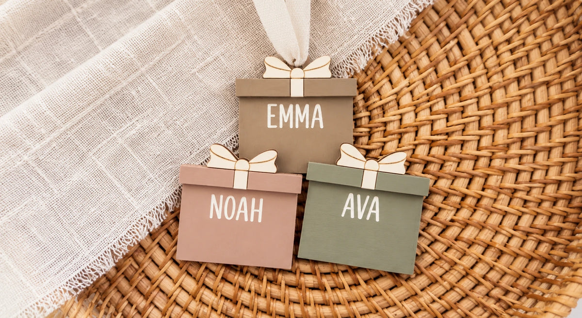 Gift Box Name Ornament