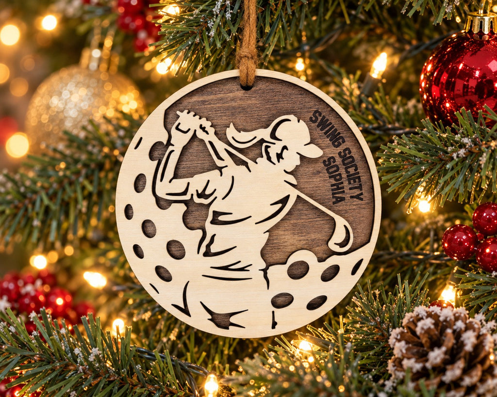 Golf Swing Girl Ornament