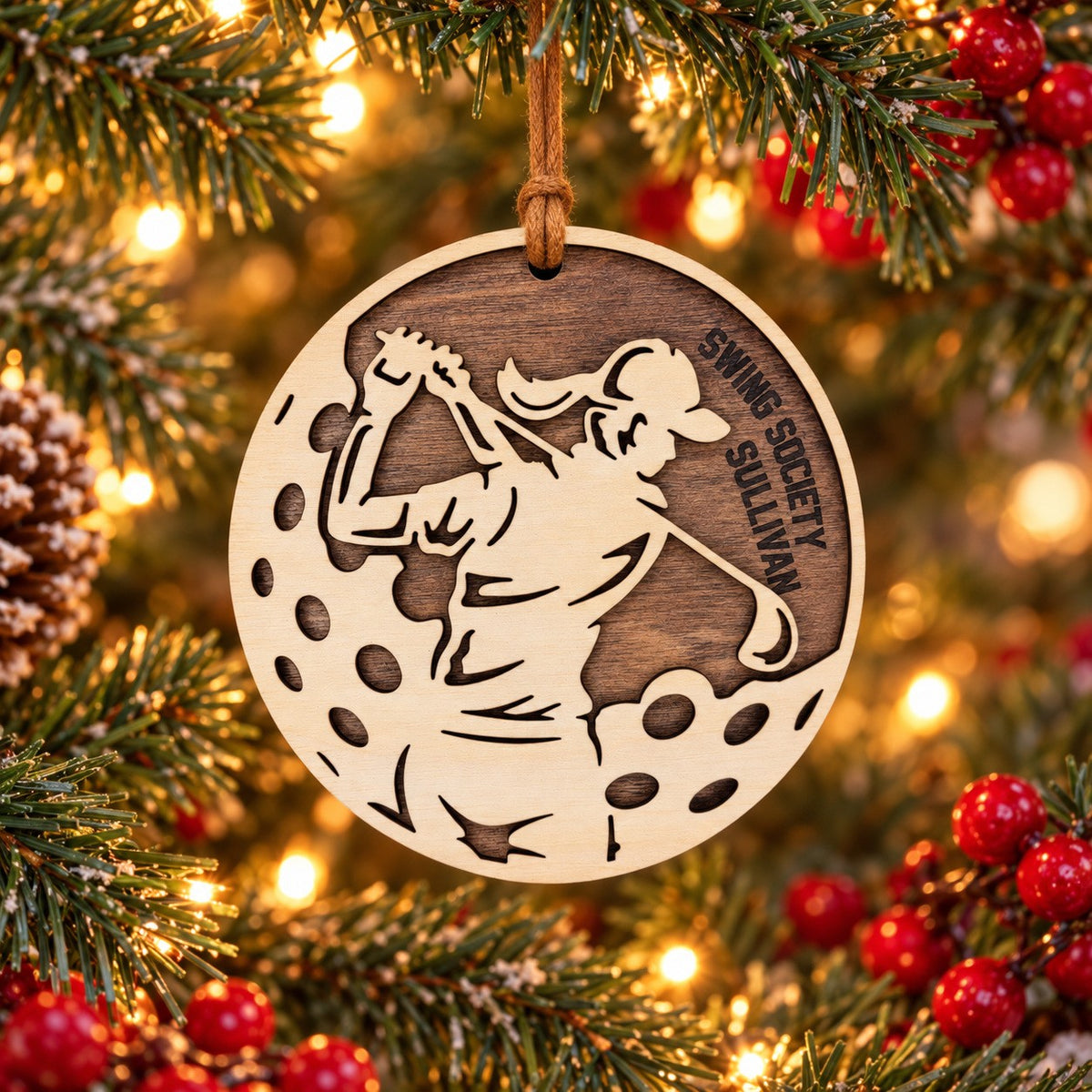Golf Swing Ornament, female golfer