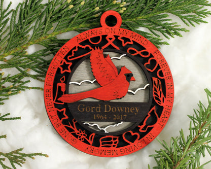 In Memory personalized ornaments