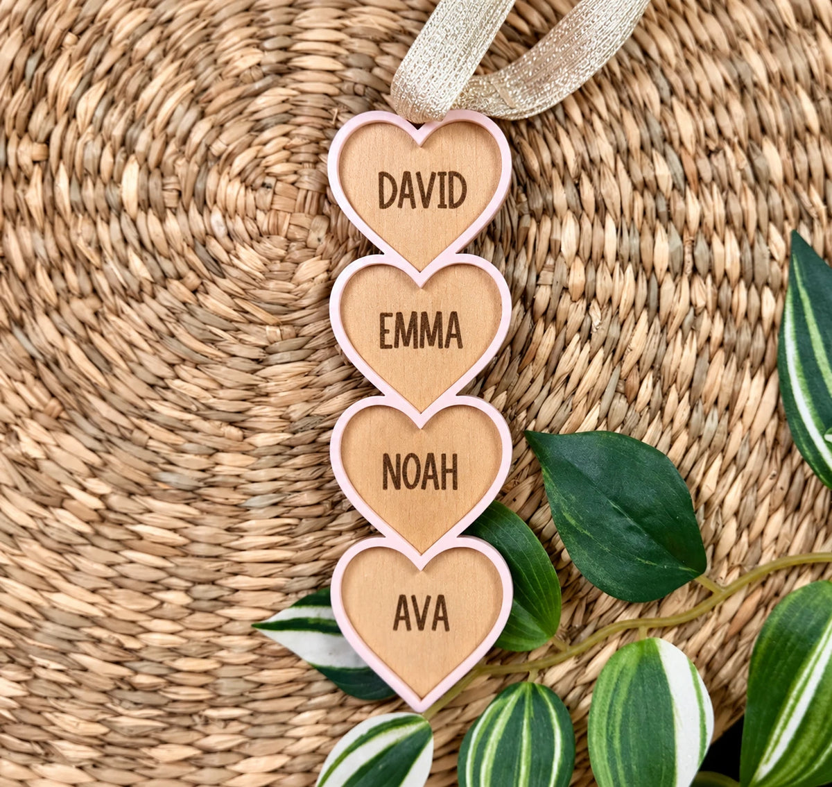 Heart Chain Family Ornament
