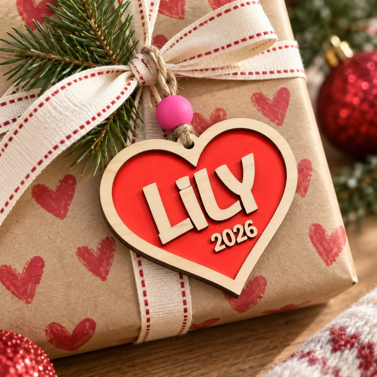 Heart Name Ornament