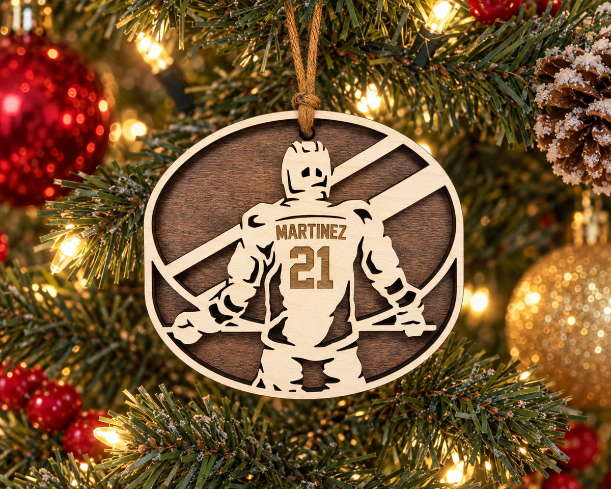 Hockey Player Boy Name And Number Ornament