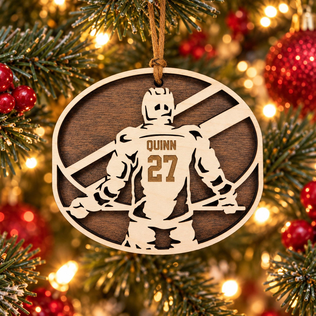 Hockey Player Ornament, boy