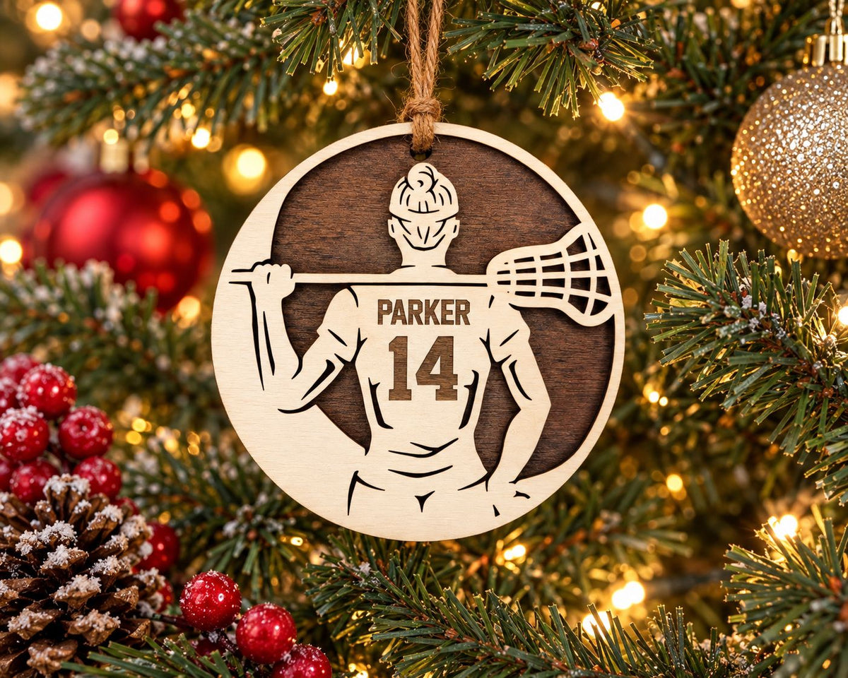 Lacrosse Girl Name And Number Ornament