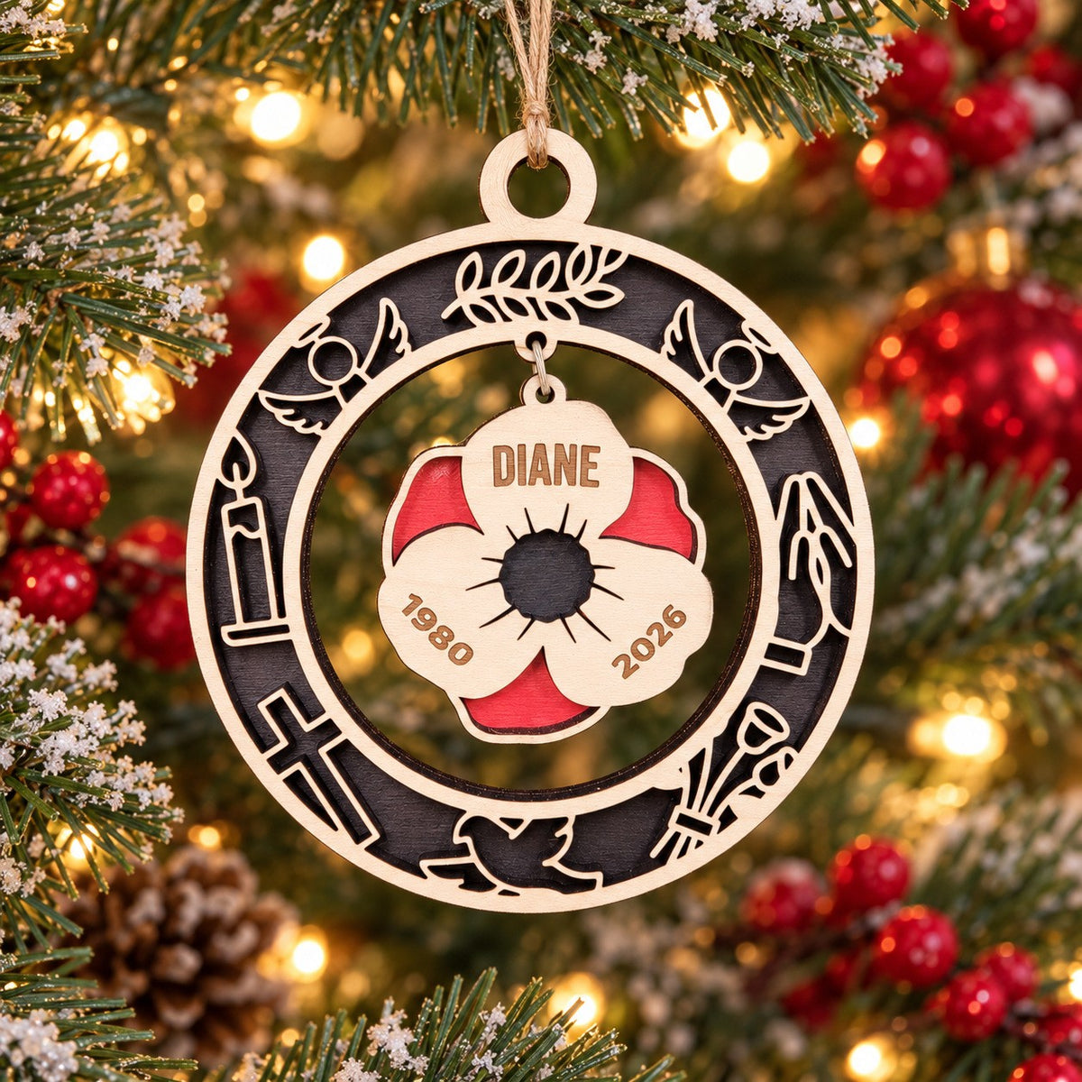 Memorial Poppy Charm Ornament