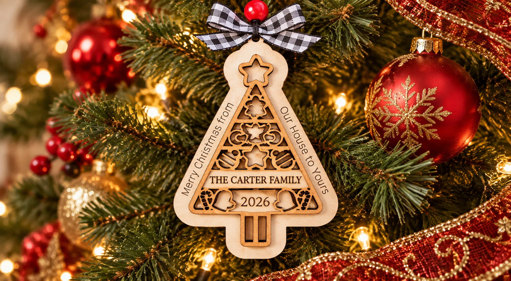 Merry Christmas Lattice Tree Ornament