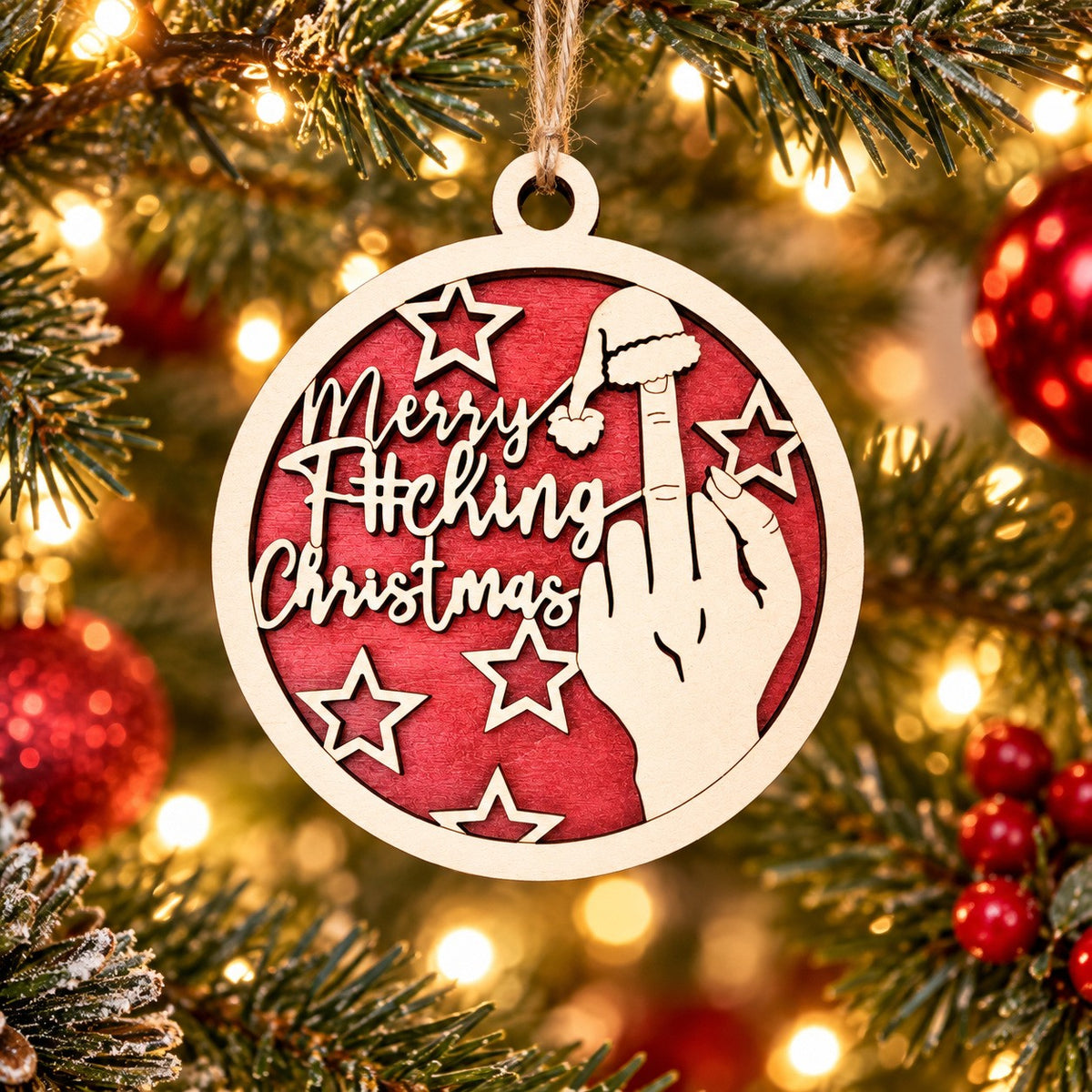 Merry F*cking Christmas Ornament