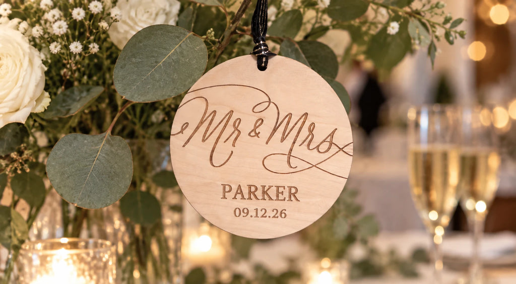 Mr. and Mrs. Wedding Circle Ornament