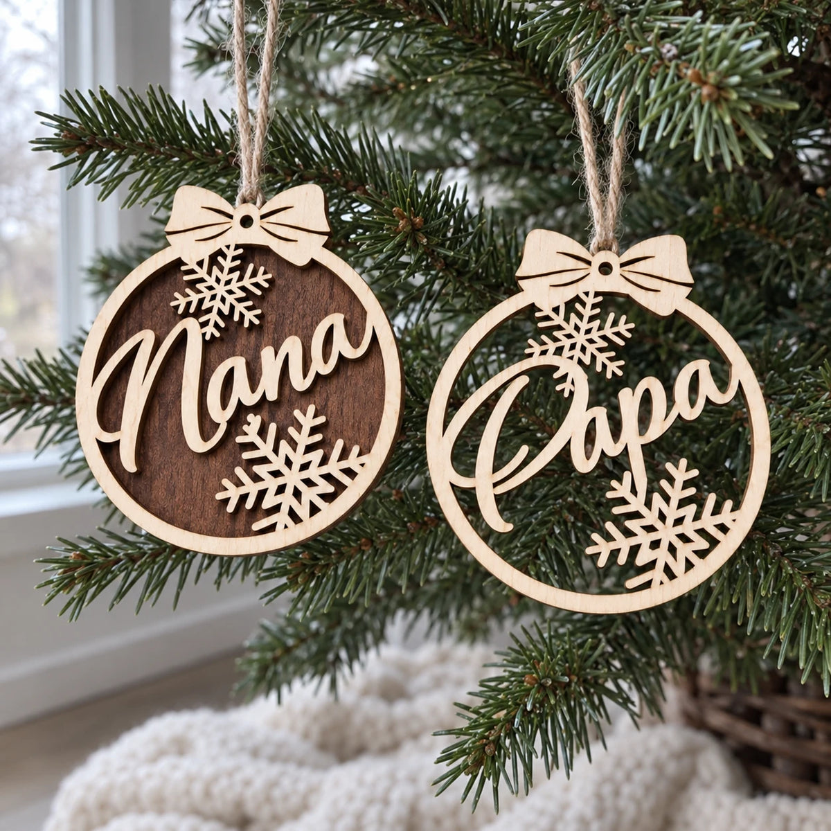 Nana Papa Snowflake Ornament