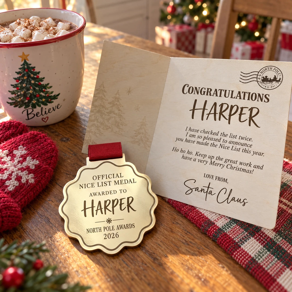 Nice List Medal & Card Set