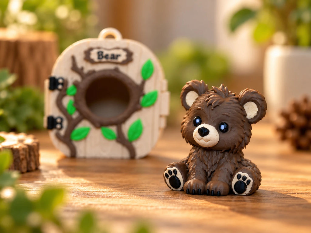 Bear Pocket Pal beside case