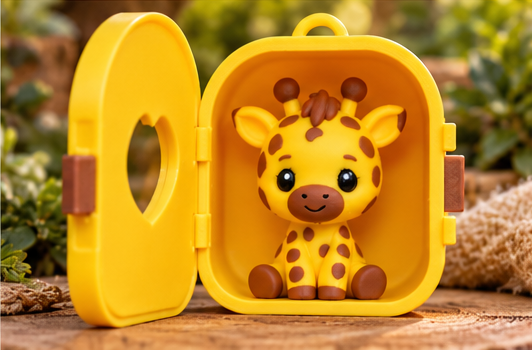 Giraffe Pocket Pal in open case