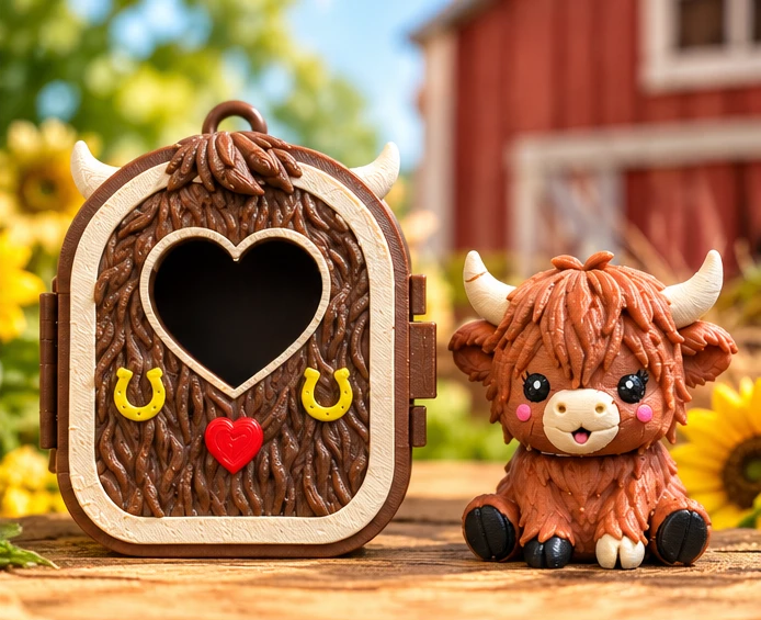 Highland Cow Pocket Pal with case