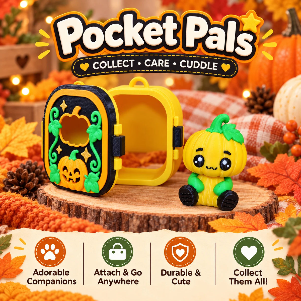 Pocket Pals Pumpkin Pocket Pal with carry case