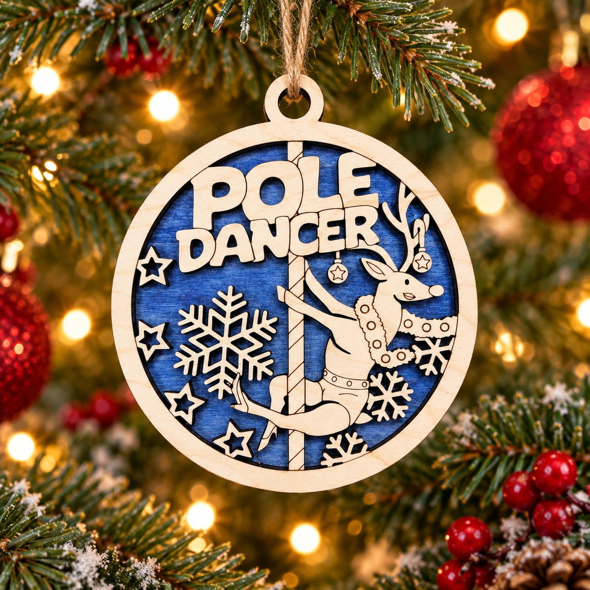 Pole Dancer Reindeer Ornament