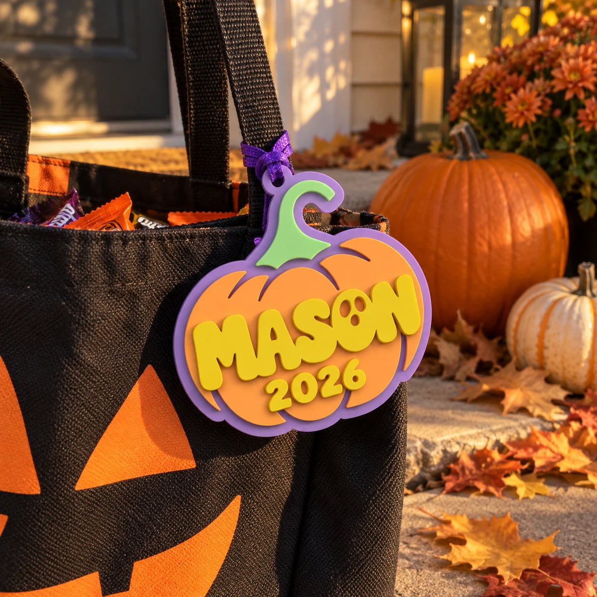 Pumpkin Name Keychain