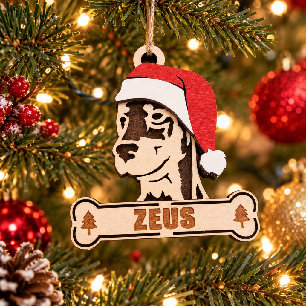Doberman Santa Dog Ornament