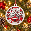Santa Loves Going Down Ornament