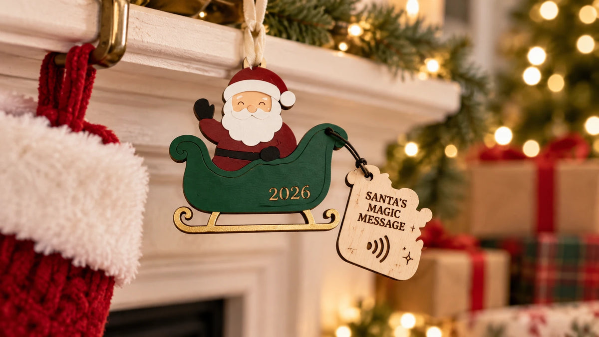 Santa Sleigh Magic Message Ornament