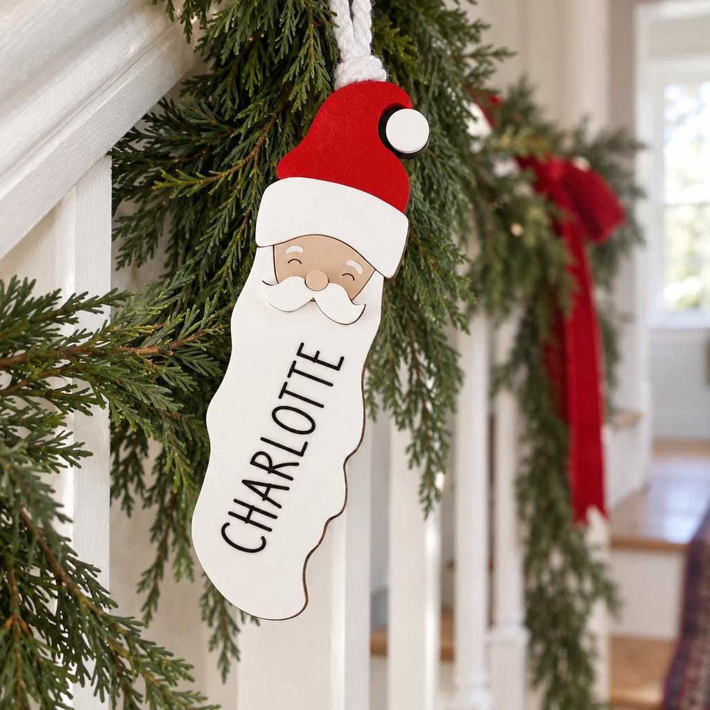 Santa Stocking Name Ornament