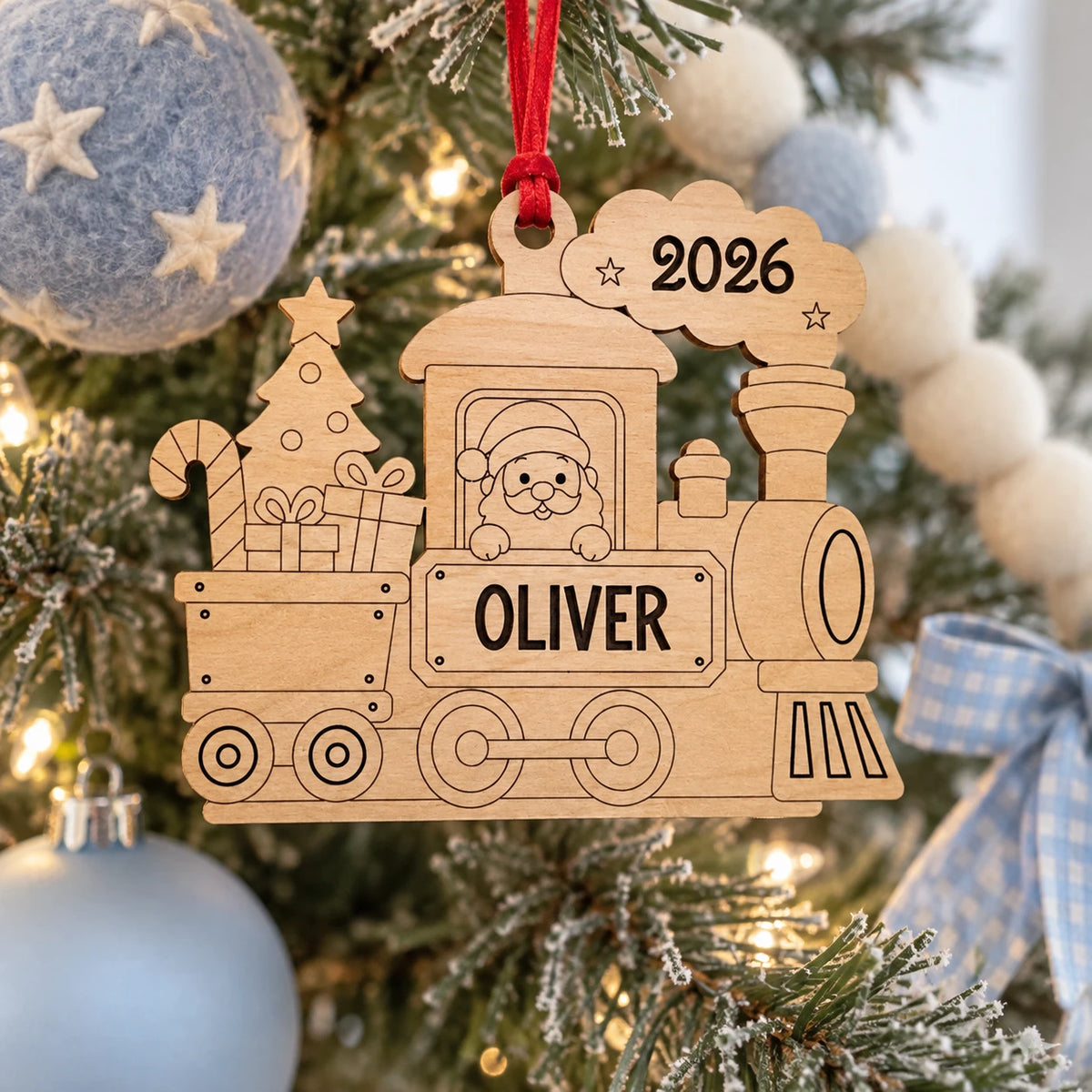 Santa Train Ornament