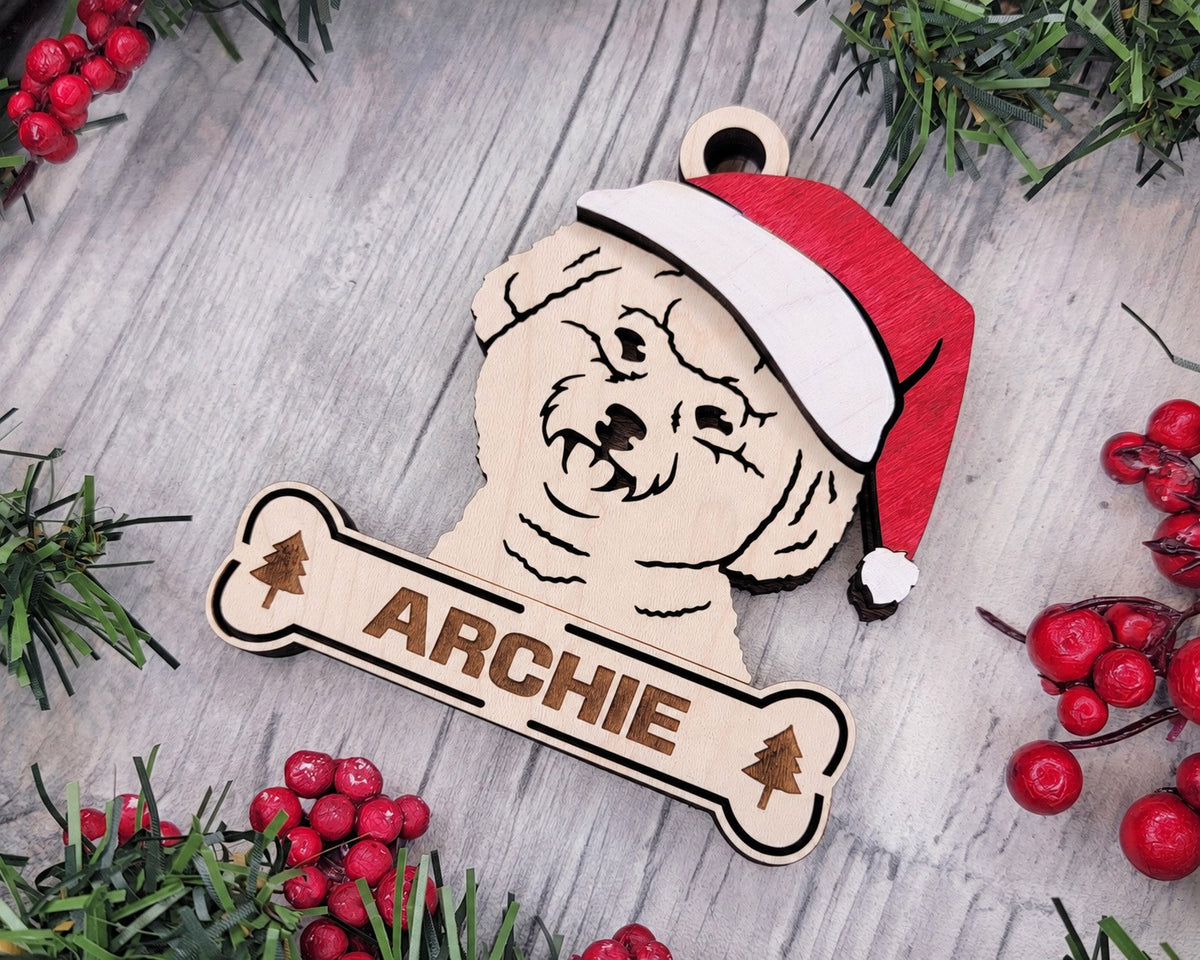 Bichon Frise Santa dog ornament