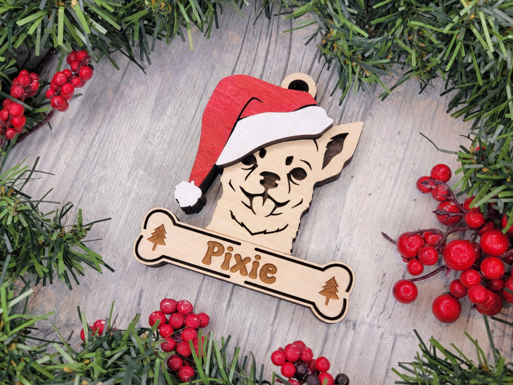 Chihuahua Santa dog ornament