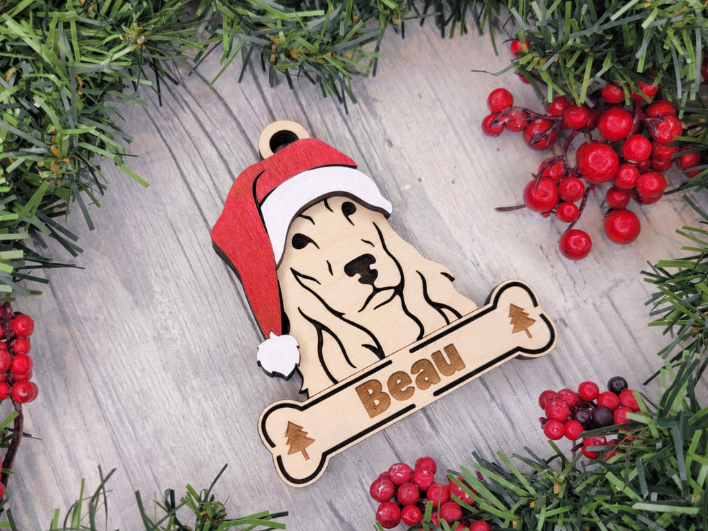 Cocker Spaniel Santa dog ornament