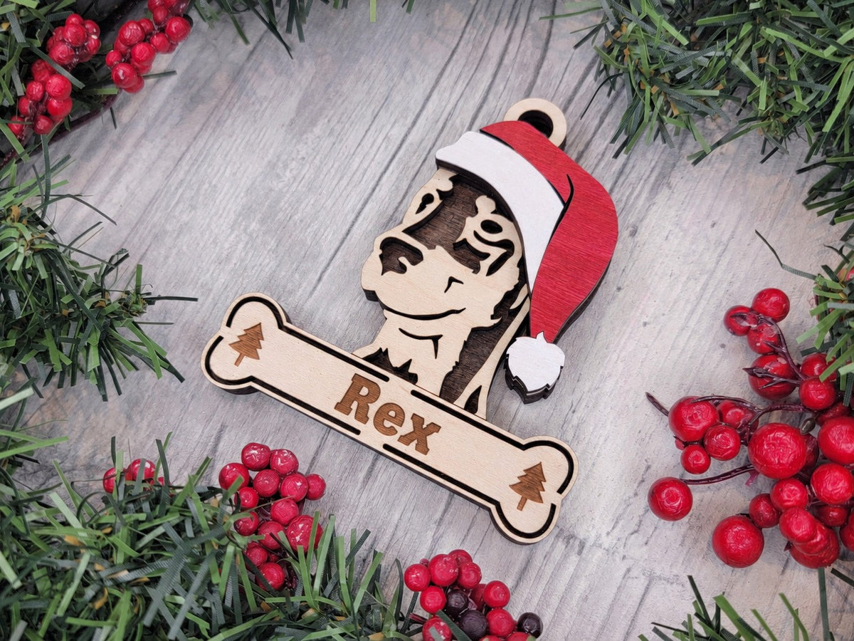 Doberman Santa dog ornament
