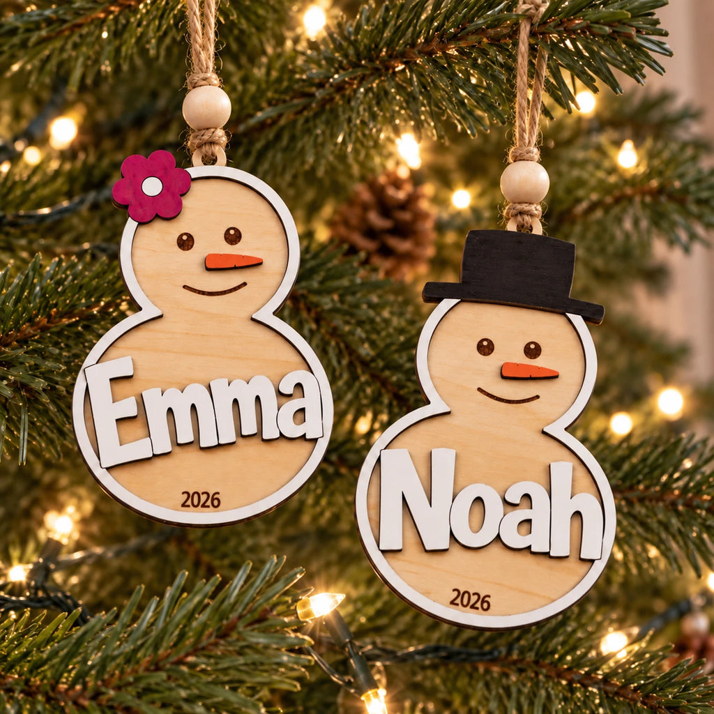 Snowman Pair Name Ornament
