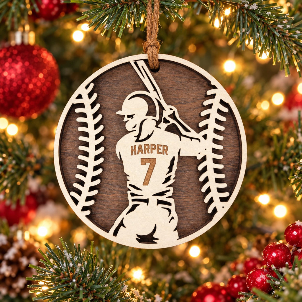 Softball batter ornament, girl