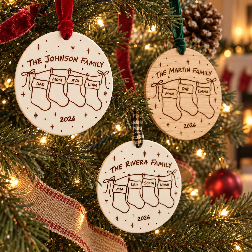 Family Stocking Clothesline Ornament