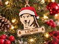 Siberian Husky Santa dog ornament on tree