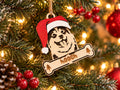 Husky Puppy Santa dog ornament on tree