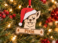 Chihuahua Santa dog ornament on tree
