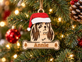 Cavalier King Charles Spaniel Santa dog ornament on tree