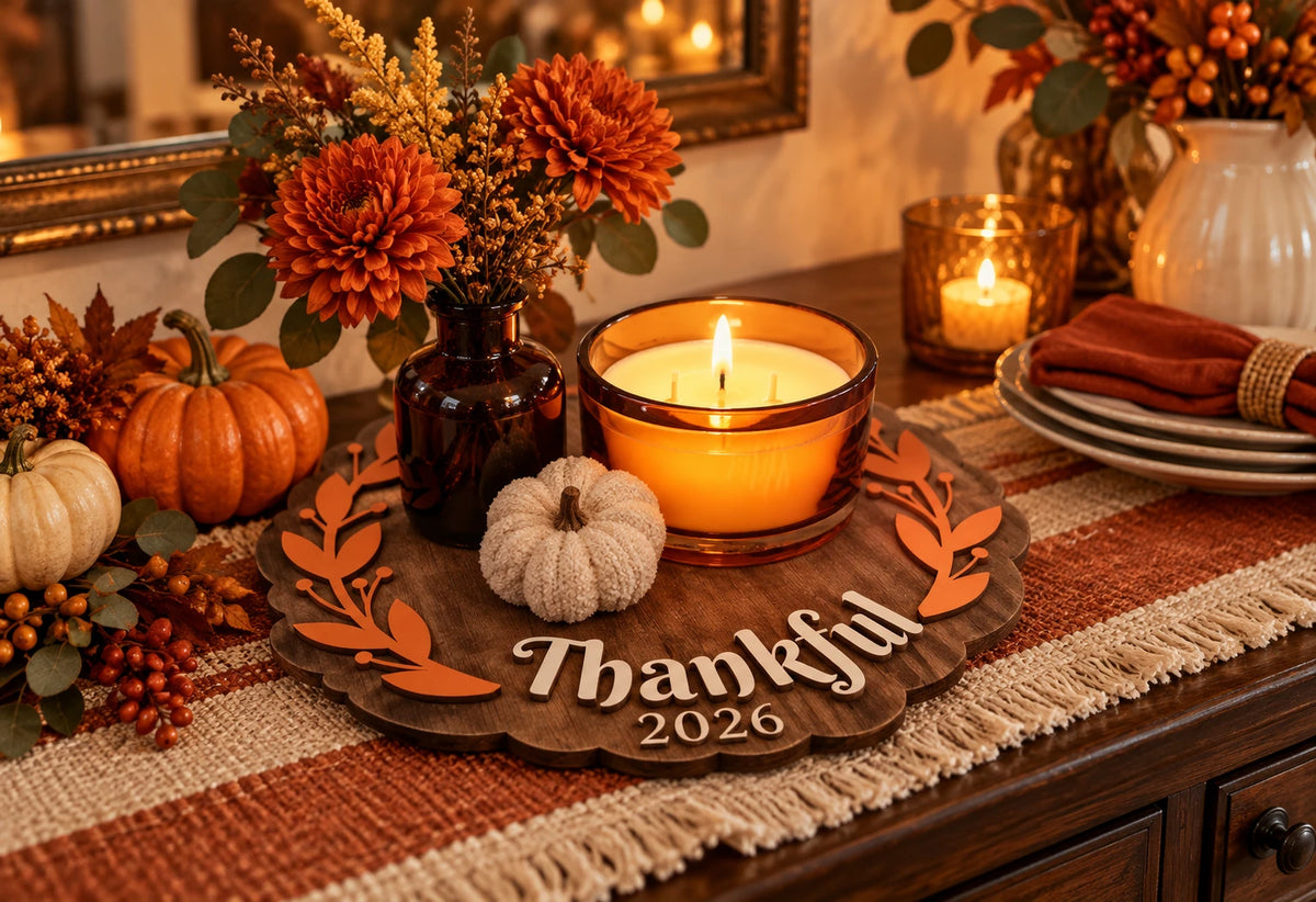 Thankful Wreath Trivet Sign