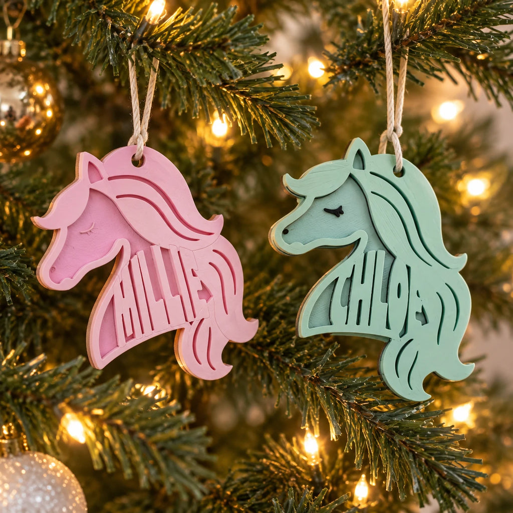 Unicorn/Pony Head Name Ornament
