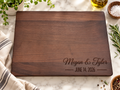 Personalized walnut wedding cutting board
