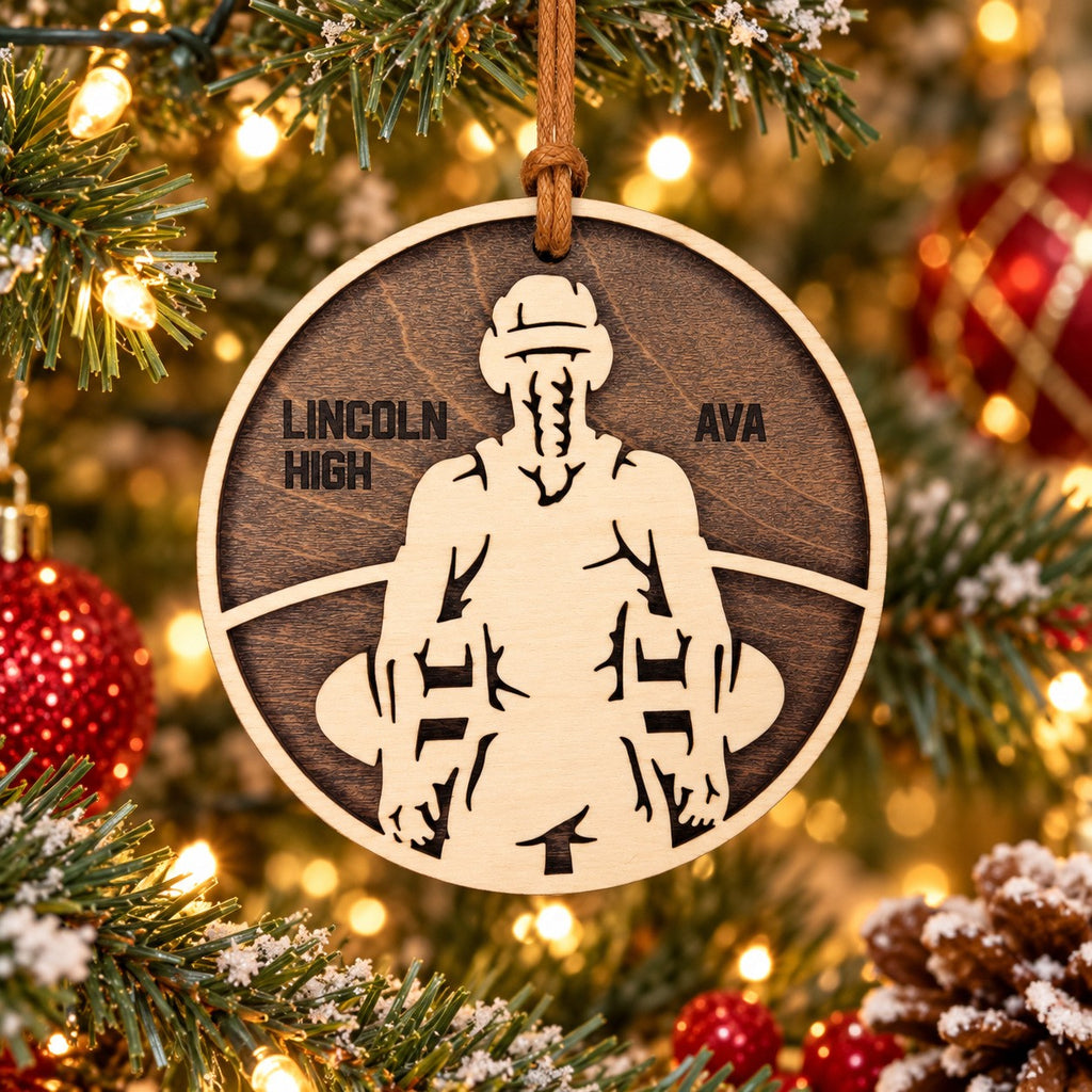 Wrestler Name And School Ornament, girl