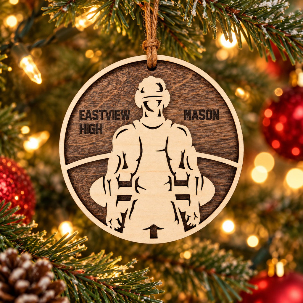 Wrestler Name And School Ornament, boy