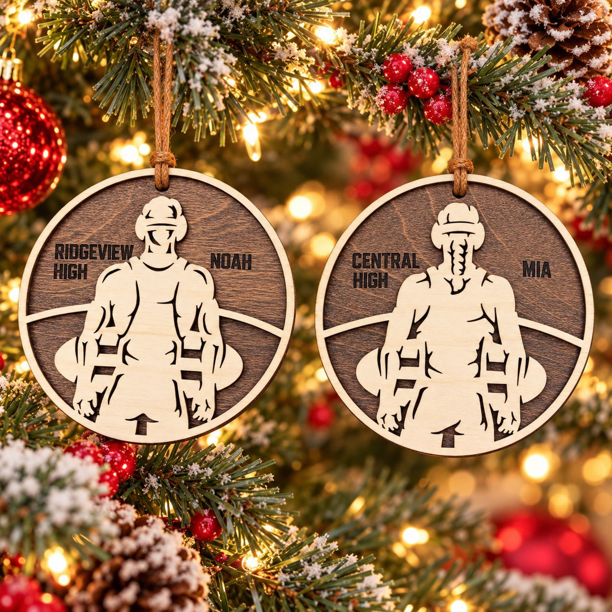Wrestler ornaments, boy and girl