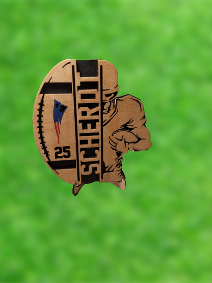 Football Wooden Ball & Player Plaque